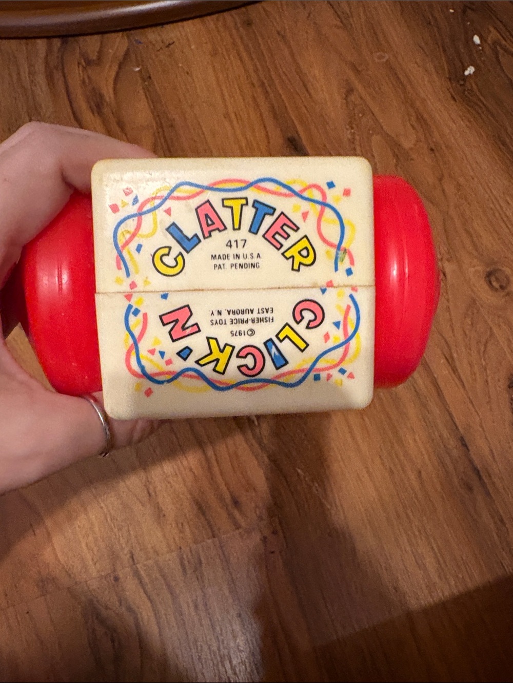Fisher-Price Clatter Clickn Rattle Toy - Red and Cream